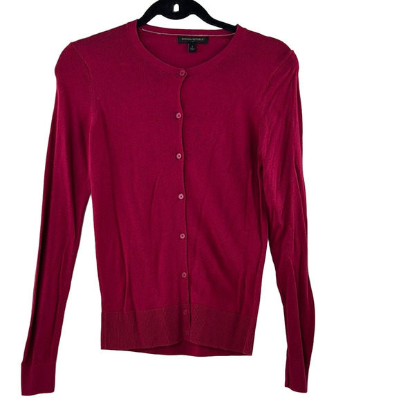Banana Republic Factory Women's Raspberry Cardigan Sweater - Picture 1 of 8